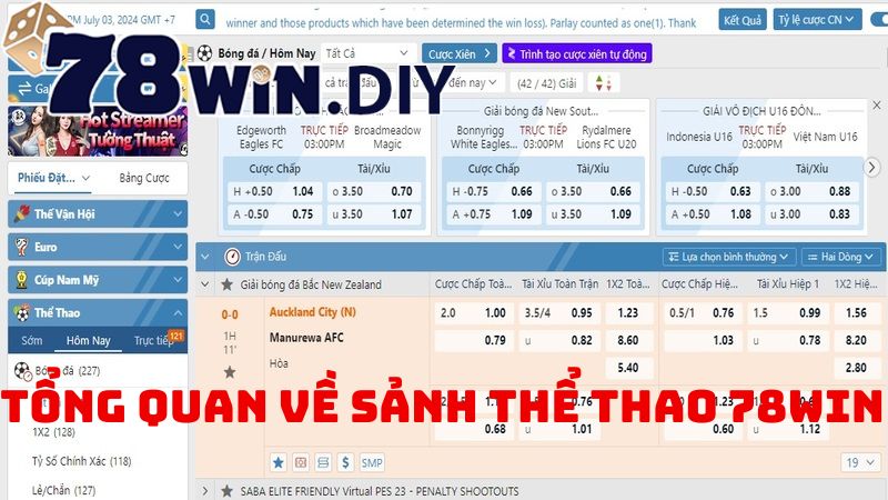 Tổng quan về sảnh cược thể thao uy tín tại nhà cái 78win